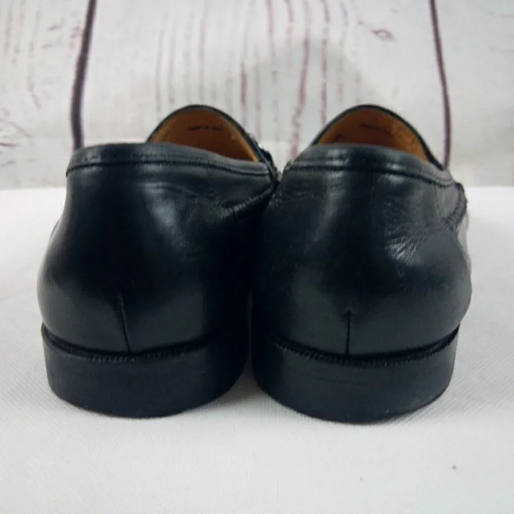 Nico Nerini Black Leather Slip On Loafer Shoes Size 11